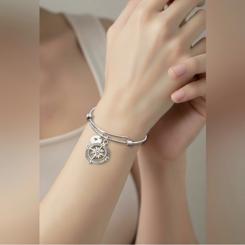 Silver Compass Bracelet